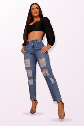 Calça Jeans Mom Modeladora Mega Bumbum JEB40