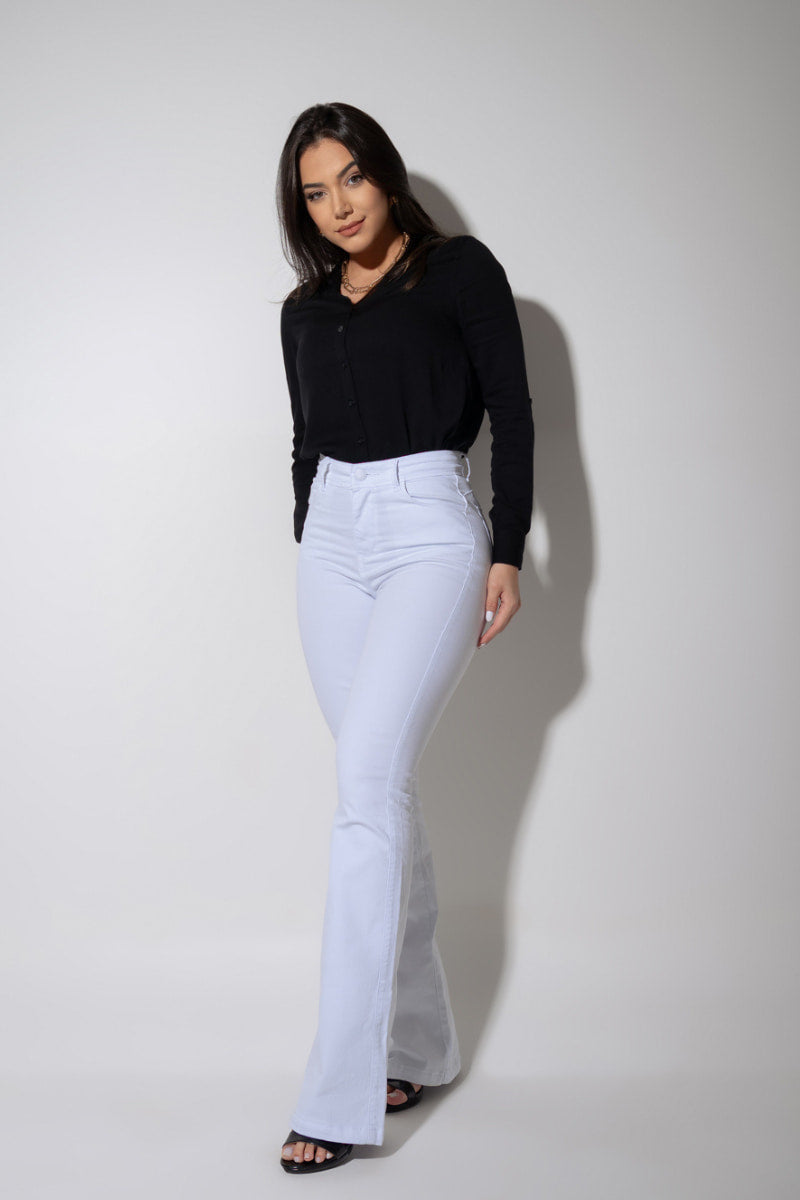 Calça Jeans Modeladora Milagrosa Flare Cós Alto JEB110