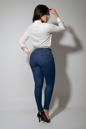 Calça Ultra Modeladora Skinny Cós Alto Com Cinto JEB114