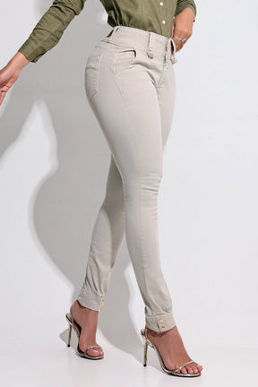 Calça Jeans Ultra Modeladora Nude Que Não Marca JEB094