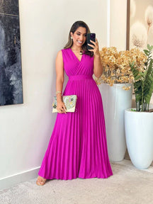 Vestido Plissado | Decote Cruzado