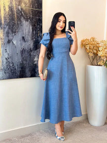 3098 - Vestido linhão | detalhes laço na alça